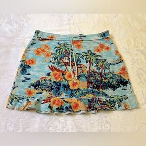 Express Tropical Floral Mini Skirt